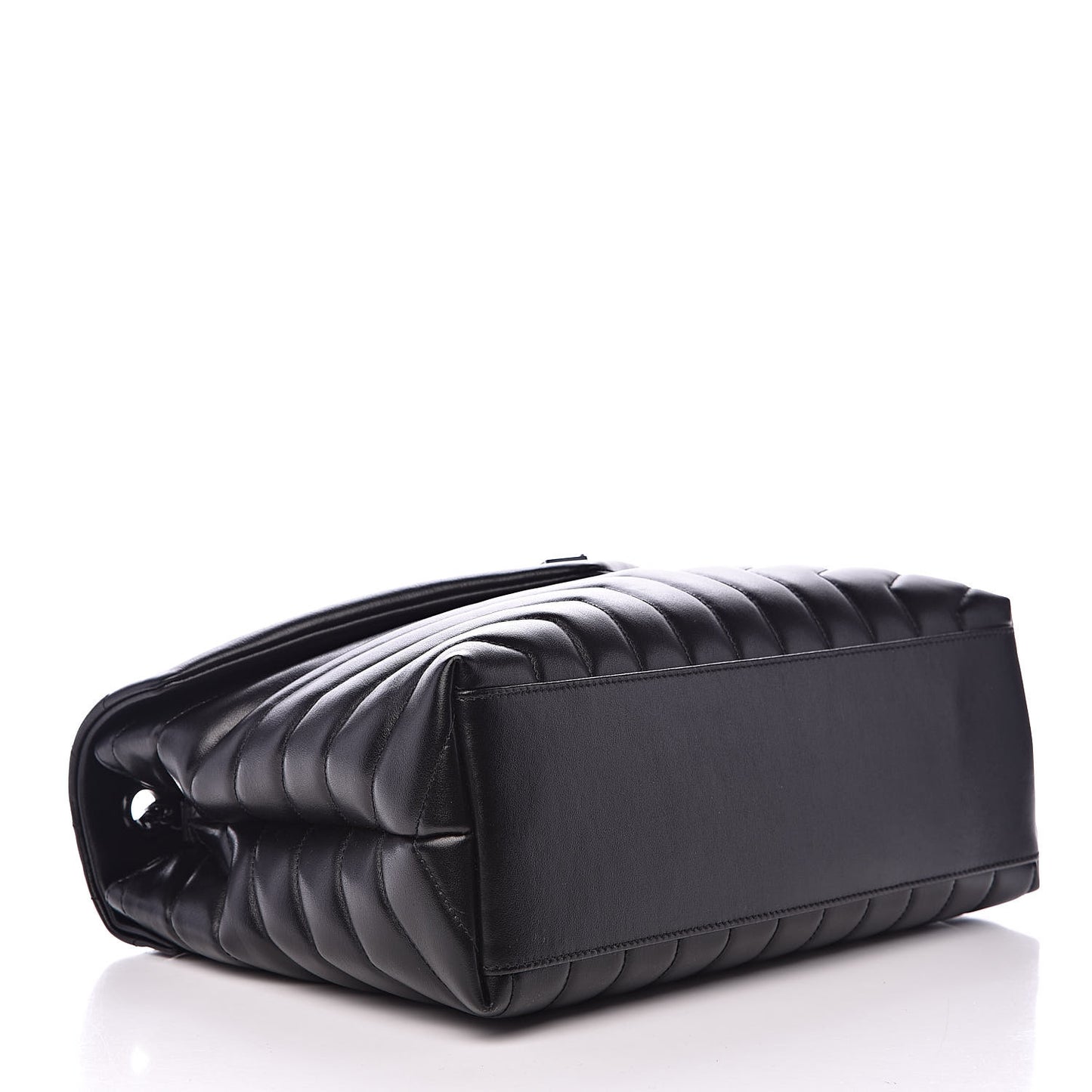 Calfskin Y Quilted Monogram Medium Loulou Chain Satchel Black
