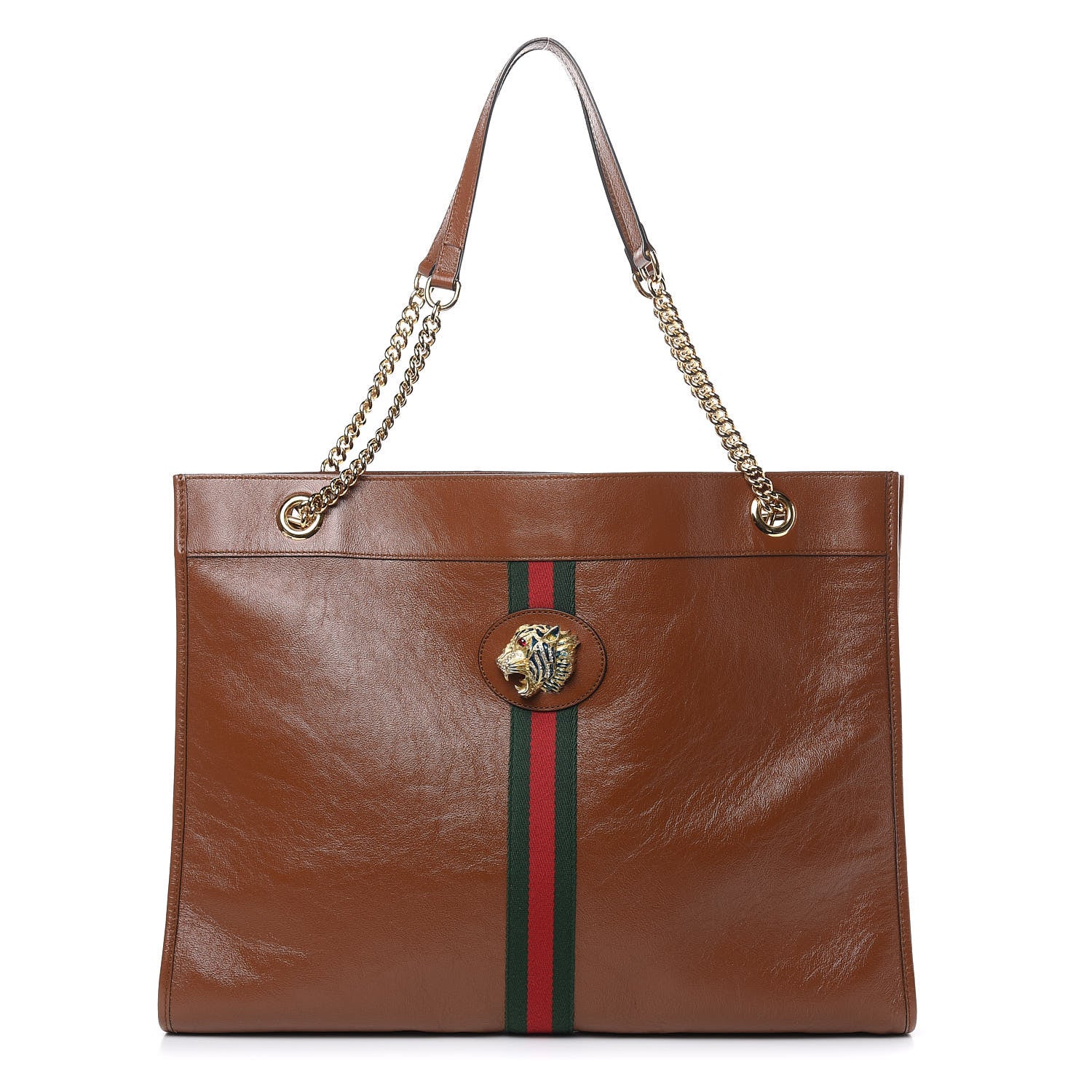 Gucci Calfskin Large Rajah Chain Tote Cuir 1 of 12