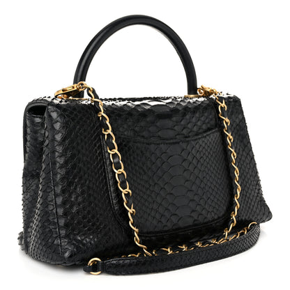 Chanel Snakeskin Small Coco Handle Flap Black 3 of 10