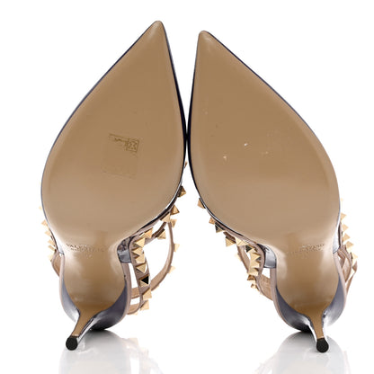 Valentino Garavani Patent Nappa Rockstud Ankle Strap 100mm Pumps 37 Purple Poudre 5 of 8