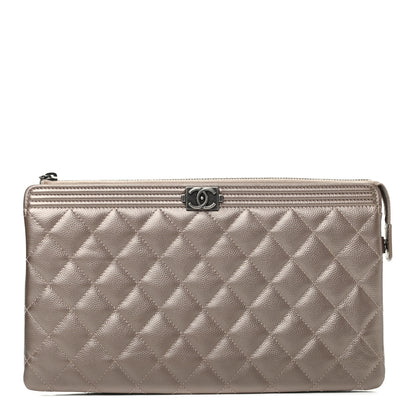 Chanel Metallic Caviar Quilted Small Zipped Boy Pouch Copper 1 of 7