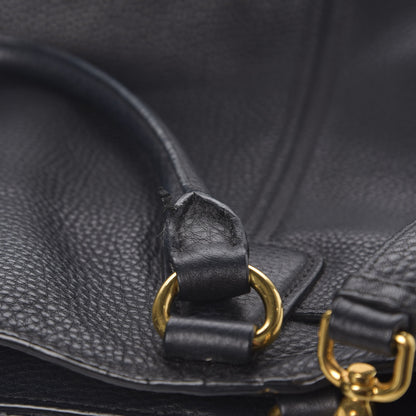 Prada Vitello Daino Side Pocket Tote Black 6 of 9