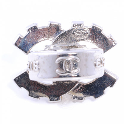 Chanel Crystal Baguette CC Logo Ring 6.5 Silver 6 of 6
