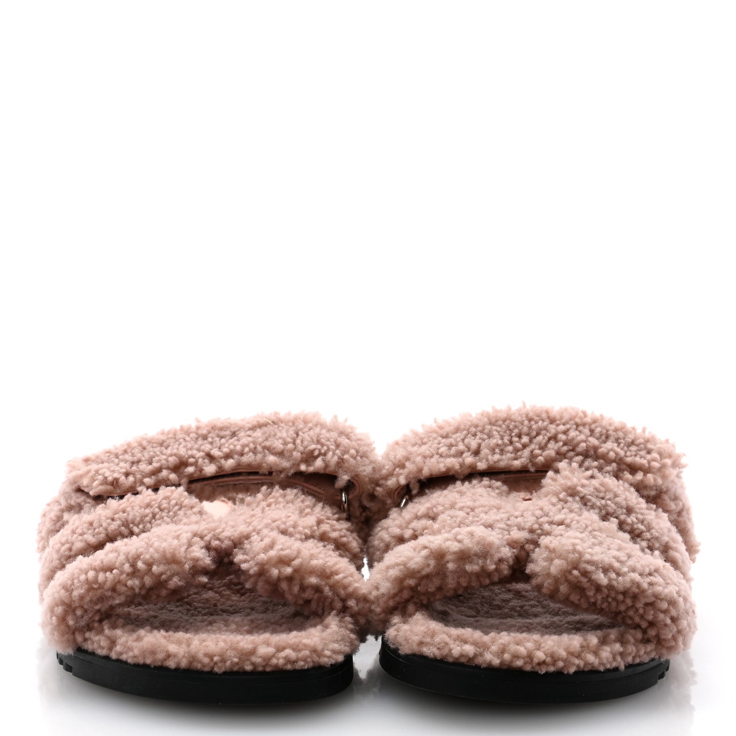 Hermes Woolskin Womens Chypre Sandals 39.5 Bois De Santal 2 of 8