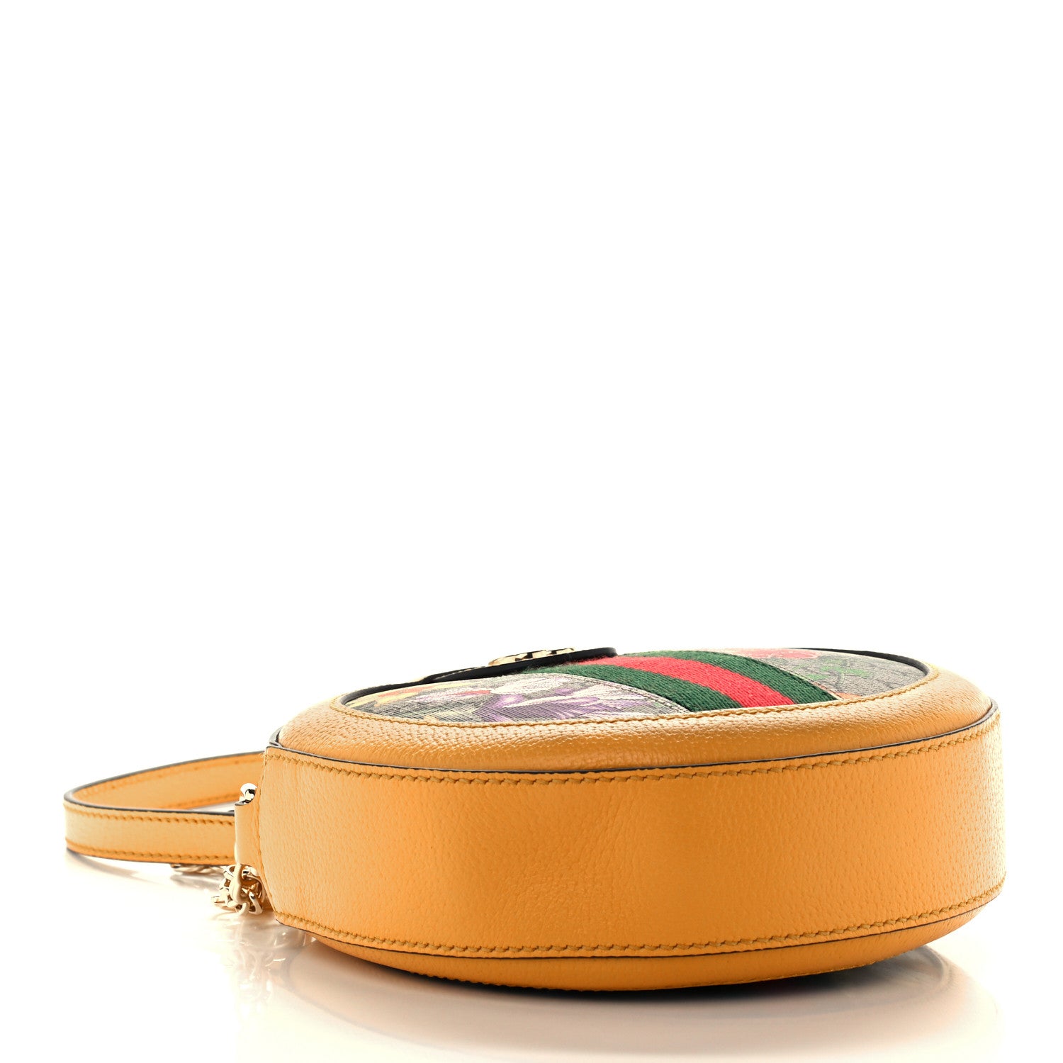 Gucci GG Supreme Monogram Flora Web Mini Ophidia Round Shoulder Bag Beige Multicolor Crop 4 of 11
