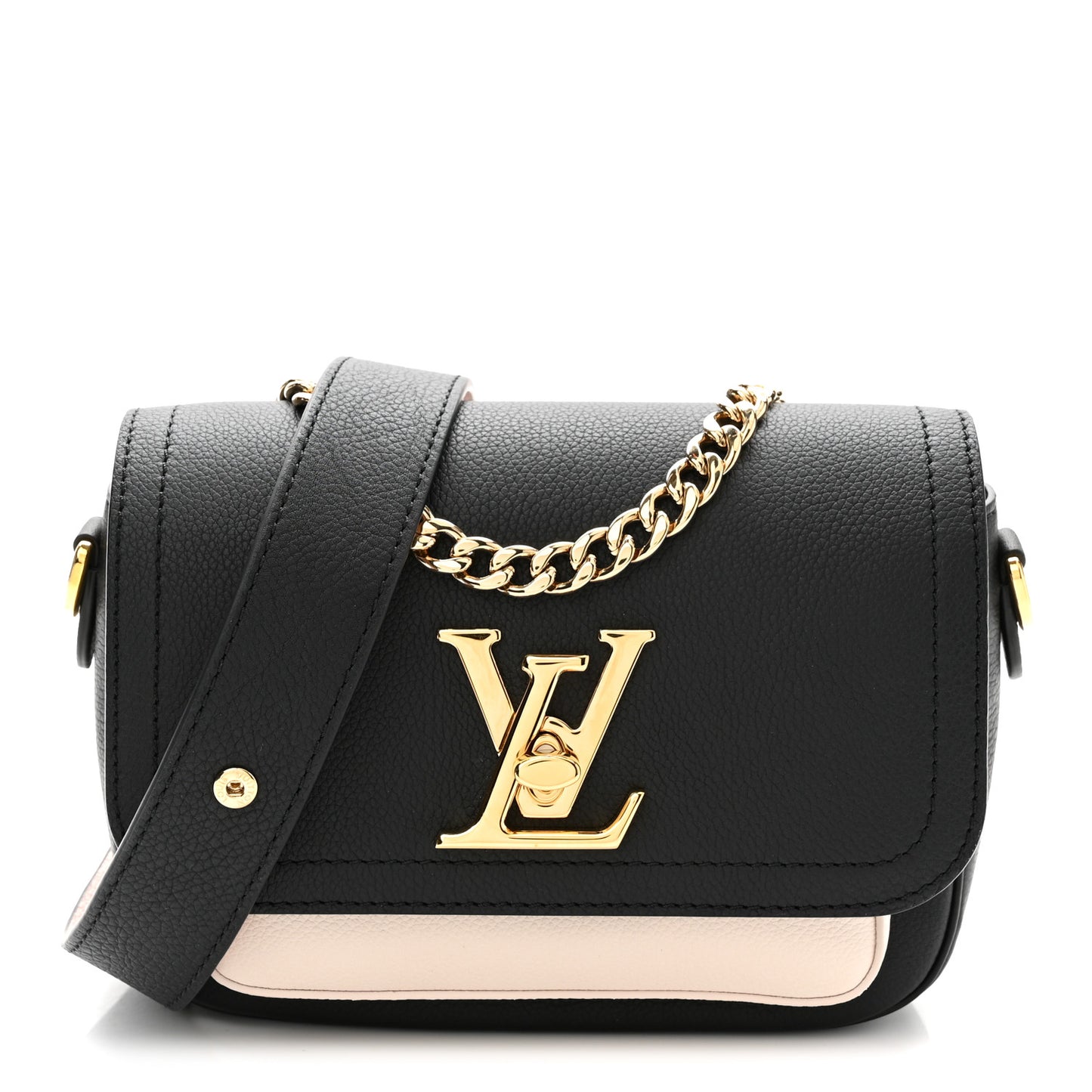 Grained Calfskin Lockme Tender Black