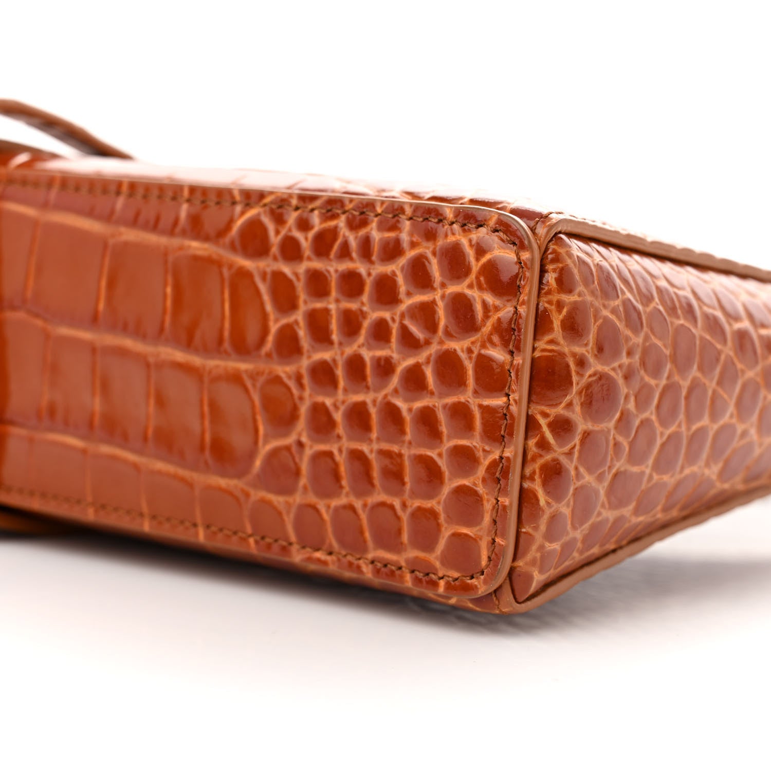 Givenchy Calfskin Crocodile Embossed Small Cut Out Shoulder Bag Tan 10 of 10