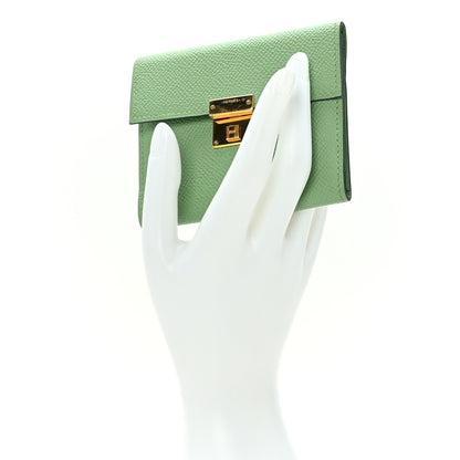 Hermes Epsom Mini Clic Card Holder Vert Criquet 2 of 7