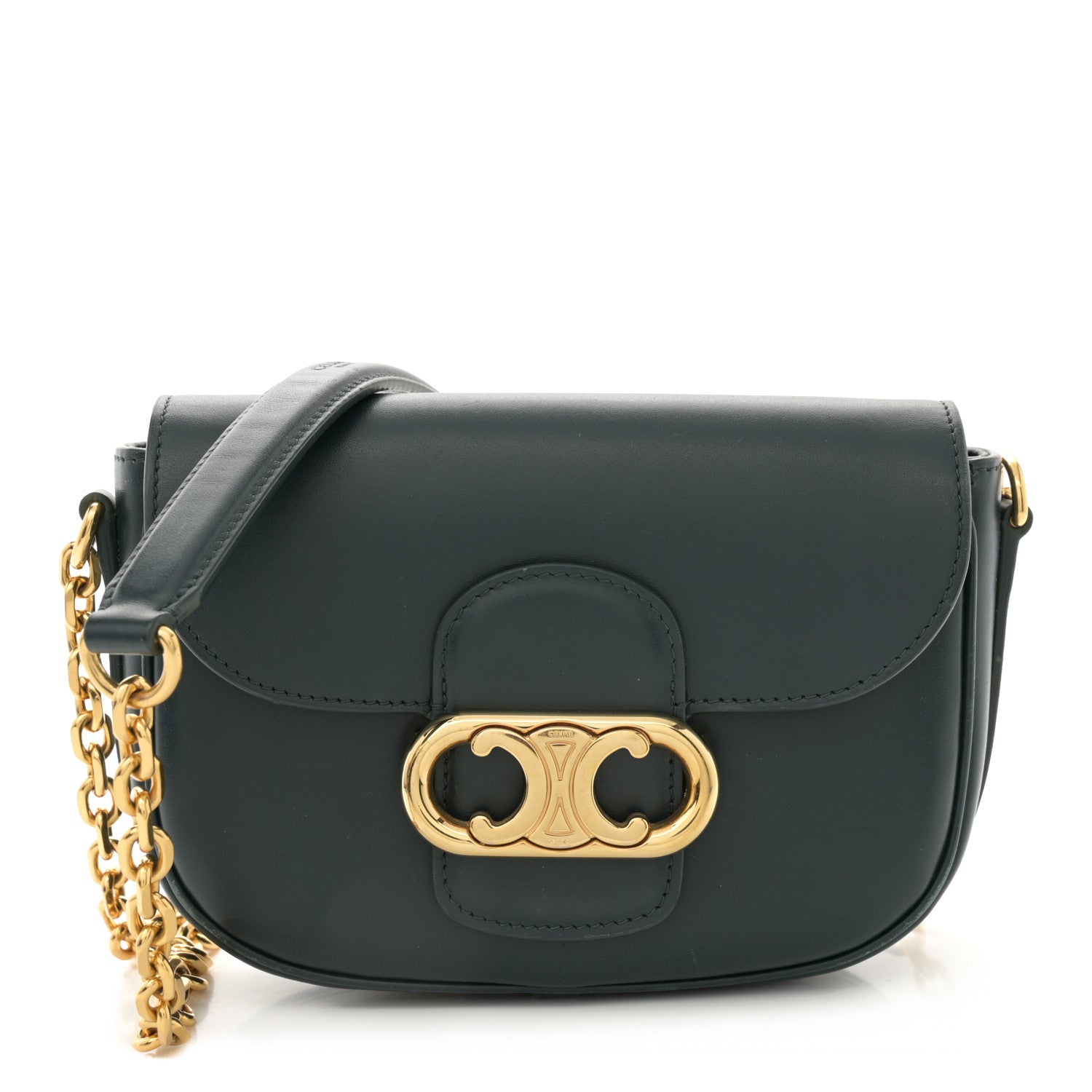 Celine Shiny Calfskin Medium Chain Maillon Triomphe Amazone 1 of 12