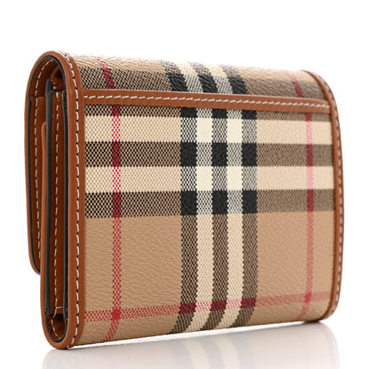 Burberry E-Canvas Vintage Check Tri-Fold Wallet Archive Beige 3 of 9