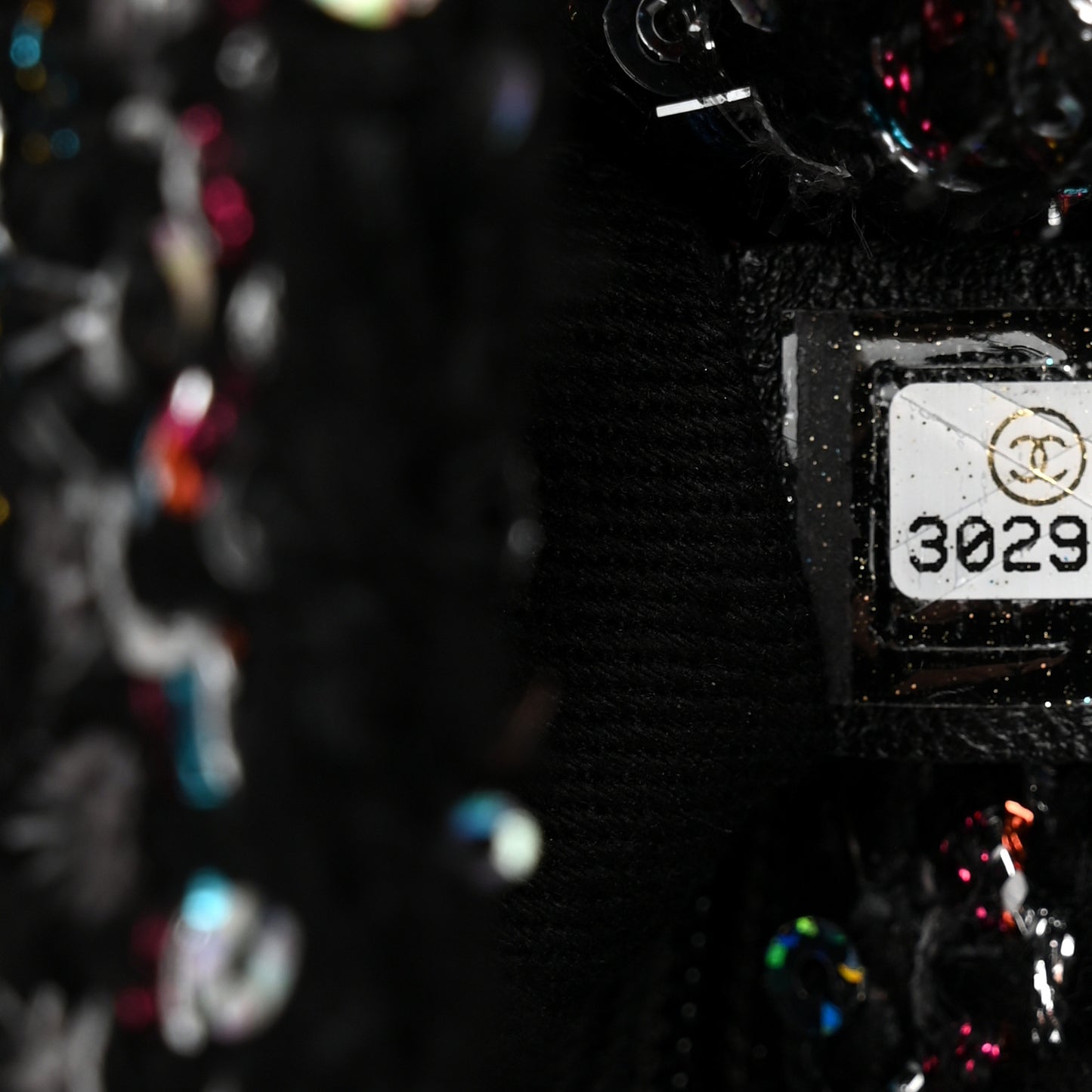 Tweed Sequin Mini Coco Handle Flap Black