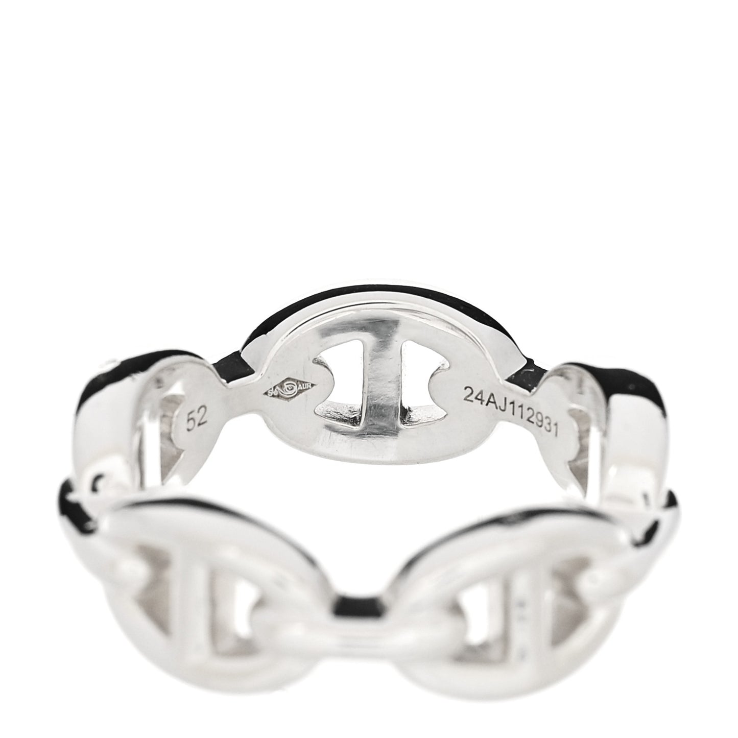 Sterling Silver PM Chaine d'Ancre Enchainee Band Ring 52 6
