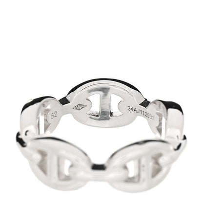Hermes Sterling Silver PM Chaine d'Ancre Enchainee Band Ring 52 6 5 of 7
