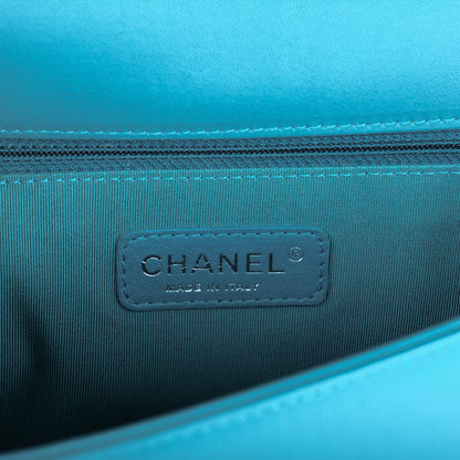 Chanel Lambskin Quilted New Medium Boy Flap Dark Turquoise 7 of 8