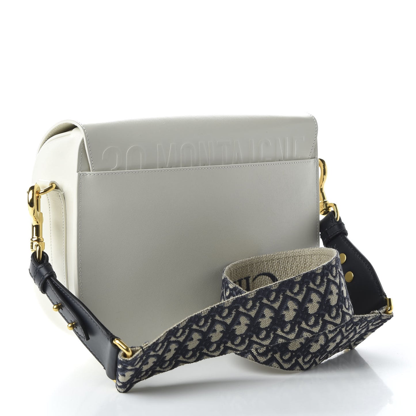 Box Calfskin Large Bobby Flap White