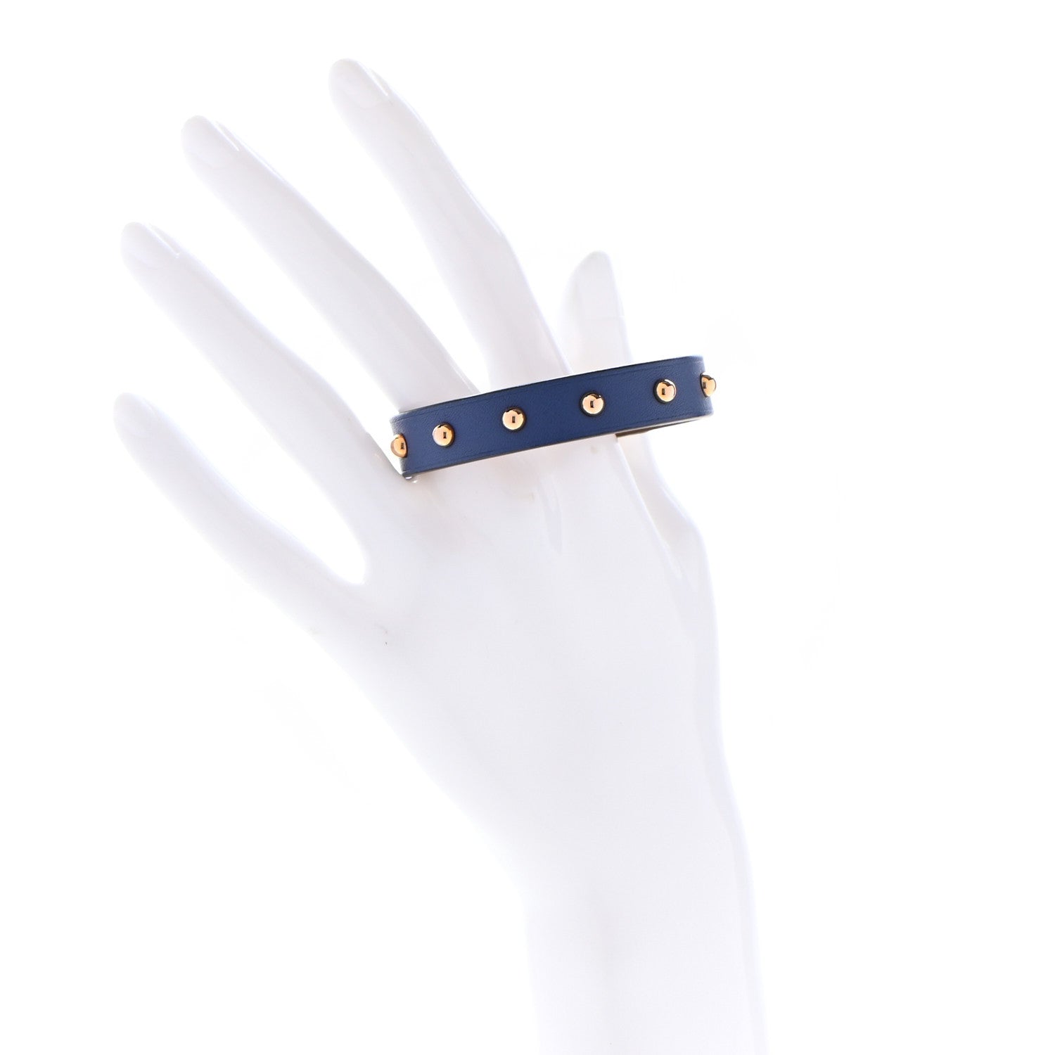 Hermes Swift Mini Dog Clous Ronds Bracelet T3 Bleu Brighton 2 of 7