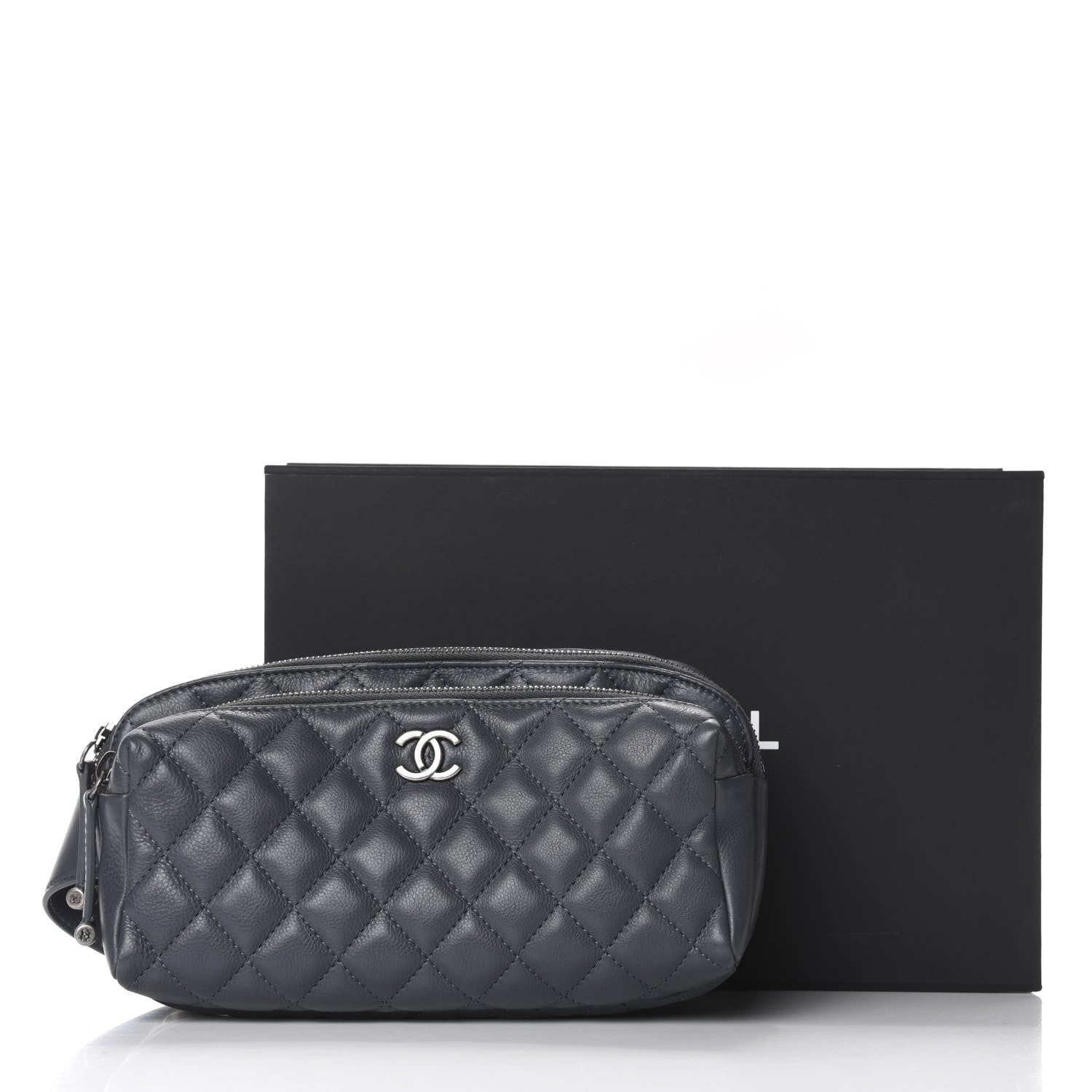 Chanel Calfskin Quilted Waist Bag Dark Grey 11 of 11