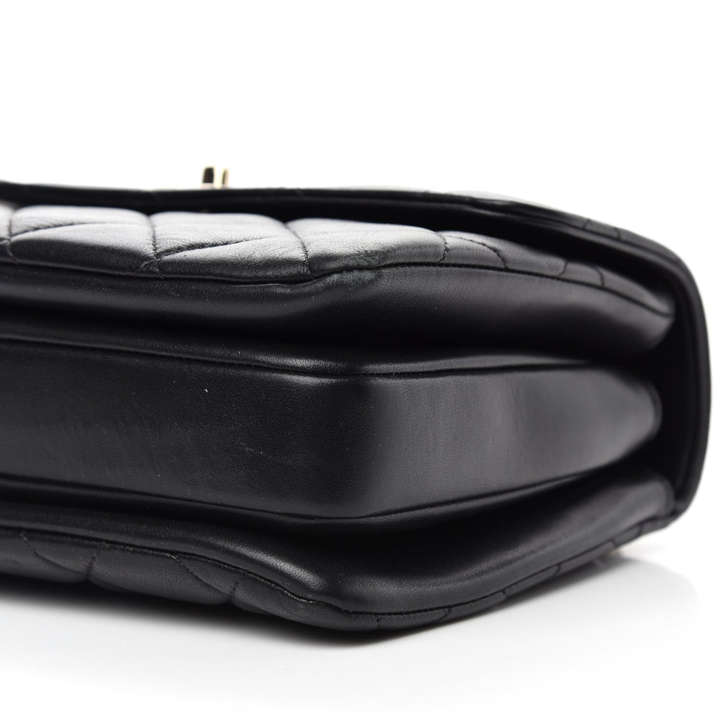 Lambskin Quilted Small Trendy CC Dual Handle Flap Bag Black