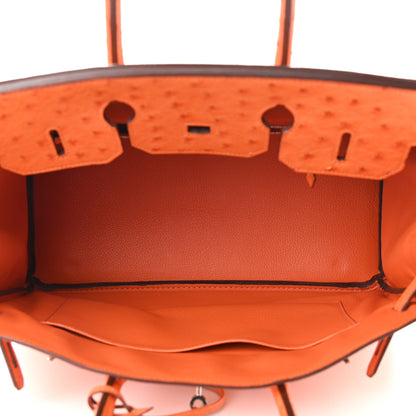 Hermes Ostrich Birkin 35 Orange 5 of 12