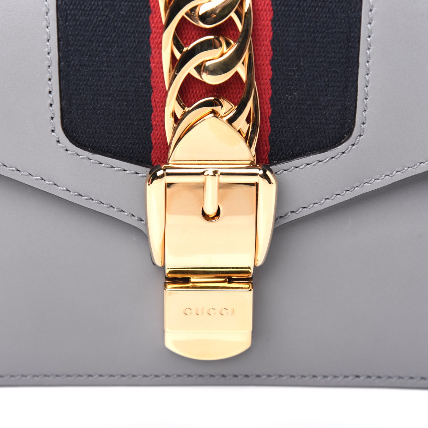 Calfskin Mini Sylvie Chain Shoulder Bag Deep Grey
