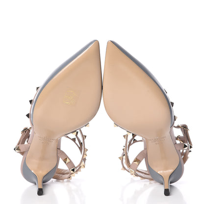 Valentino Garavani Calfskin Nappa Rockstud Ankle Strap 65mm Pumps 39.5 Light Stone Poudre 5 of 9