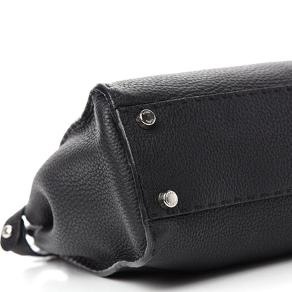Fendi Cuoio Romano Selleria Bi-Color Medium Peekaboo Iconic Satchel Black Mou 7 of 15