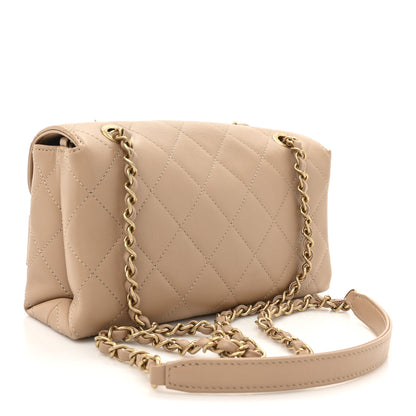Chanel Calfskin Quilted Small Enchained Flap Beige 3 of 11