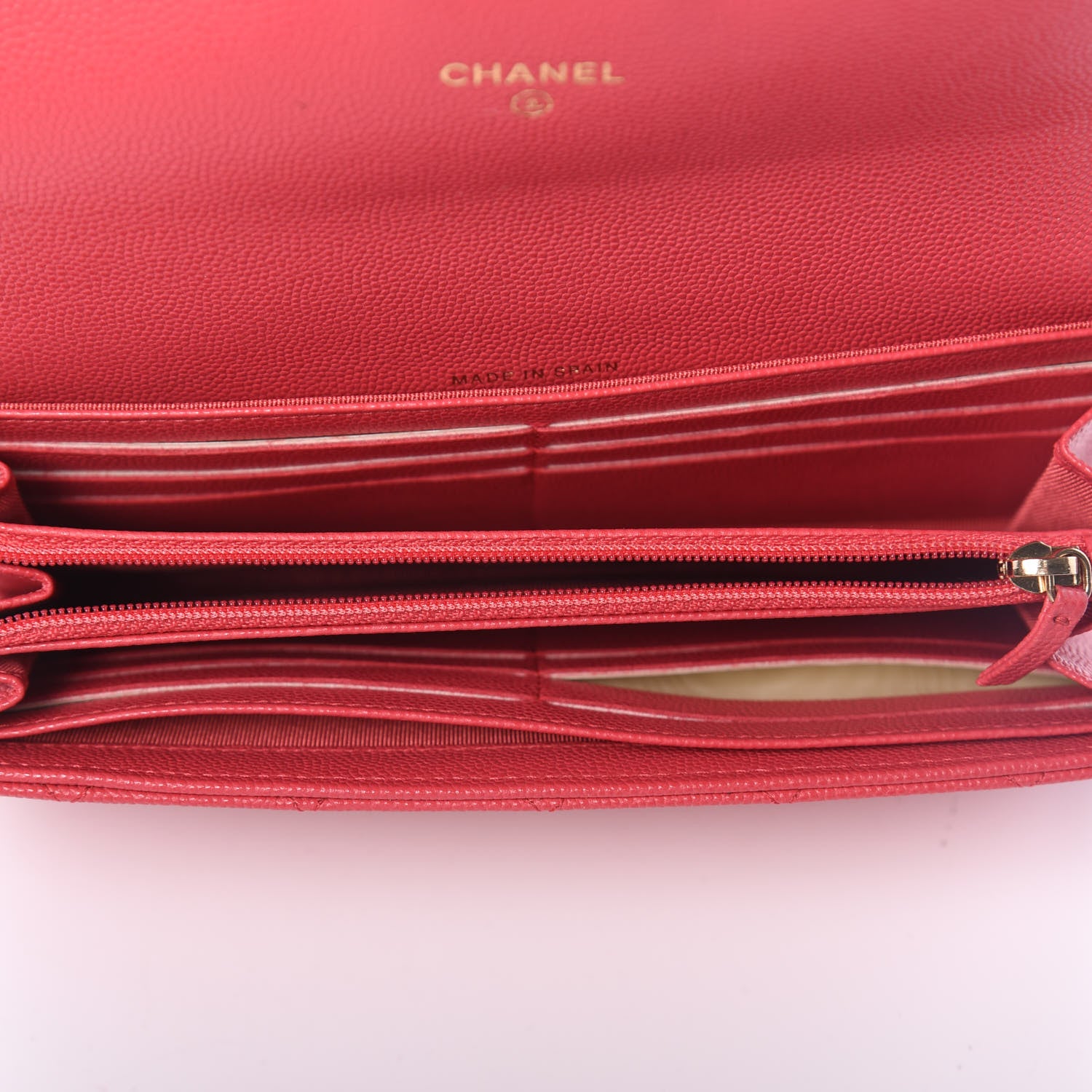 Chanel Caviar Quilted Long Flap Wallet Dark Pink 5 of 12