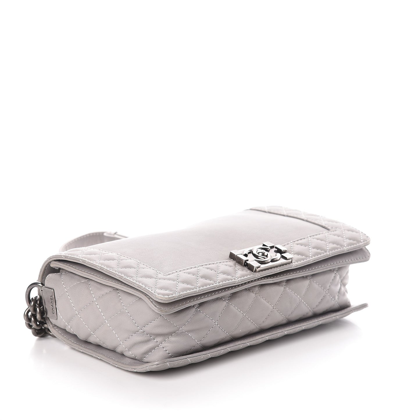 Calfskin New Medium Boy Reverso Flap Light Grey