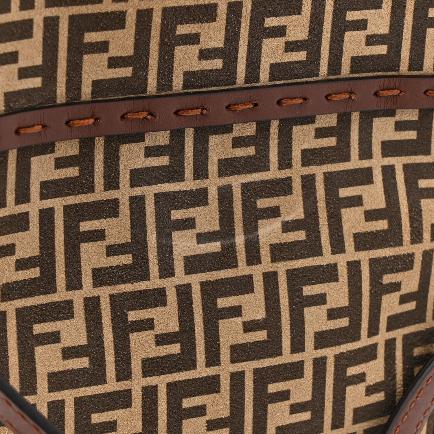 Fendi Suede Vitello King Micro FF Mini Fendi Sunshine Shopper Tote Nude Maya Brown 11 of 11