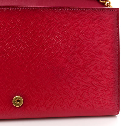 Saint Laurent Grain de Poudre Classic Letters Chain Wallet Fuchsia 10 of 21