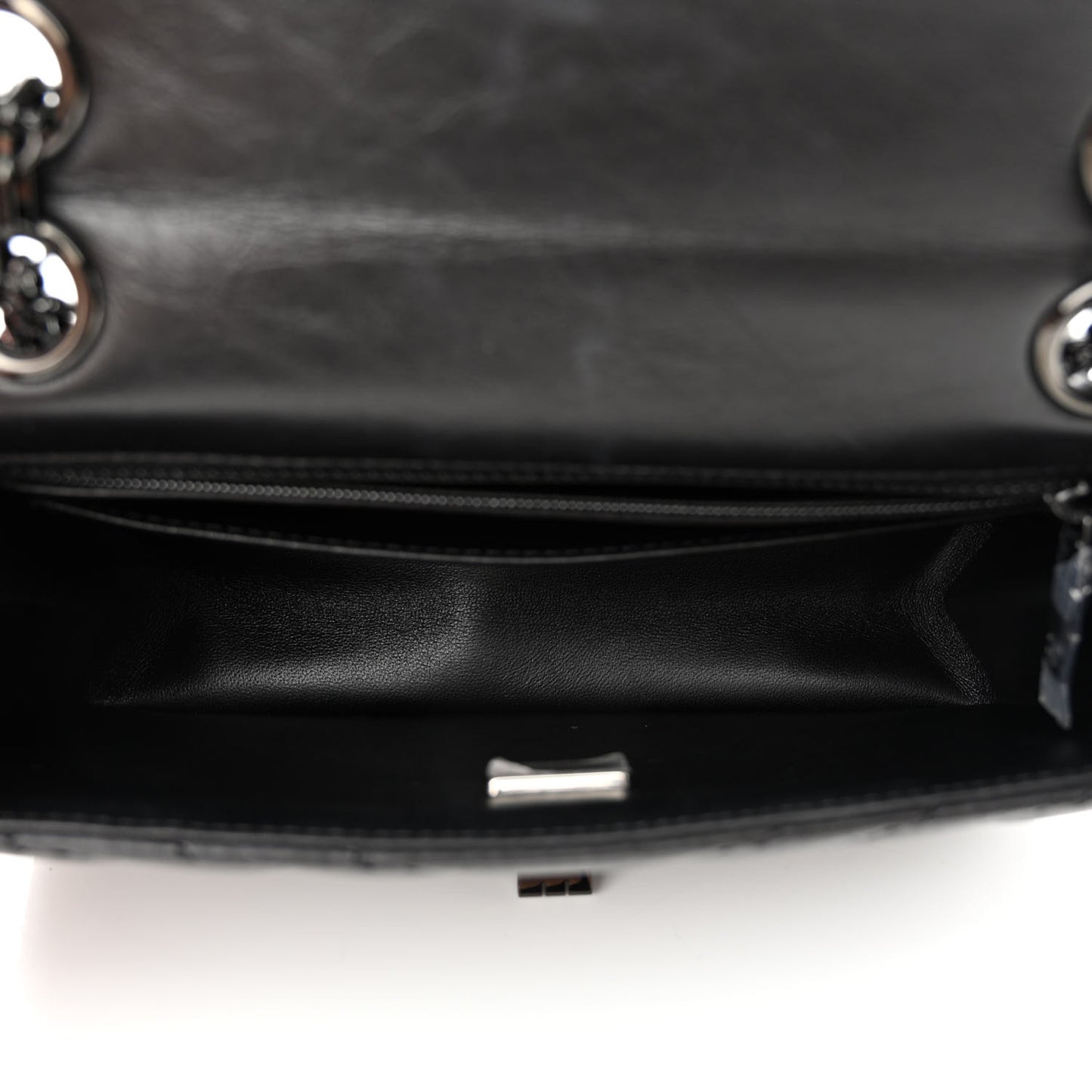 Aged Calfskin Chevron Quilted 2.55 Reissue Mini Flap So Black