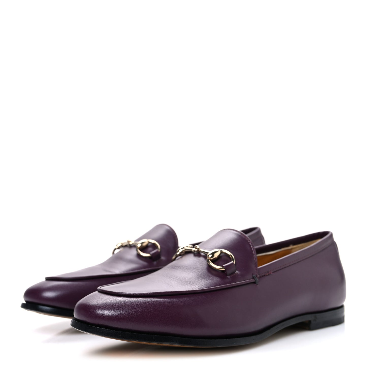 Real Betis Glamour Calfskin Womens Jordaan Horsebit Loafers 35.5 Shiny Vineyard