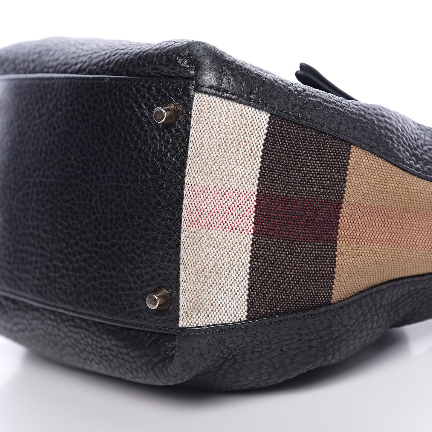 Grainy Calfskin House Check Small Maidstone Black