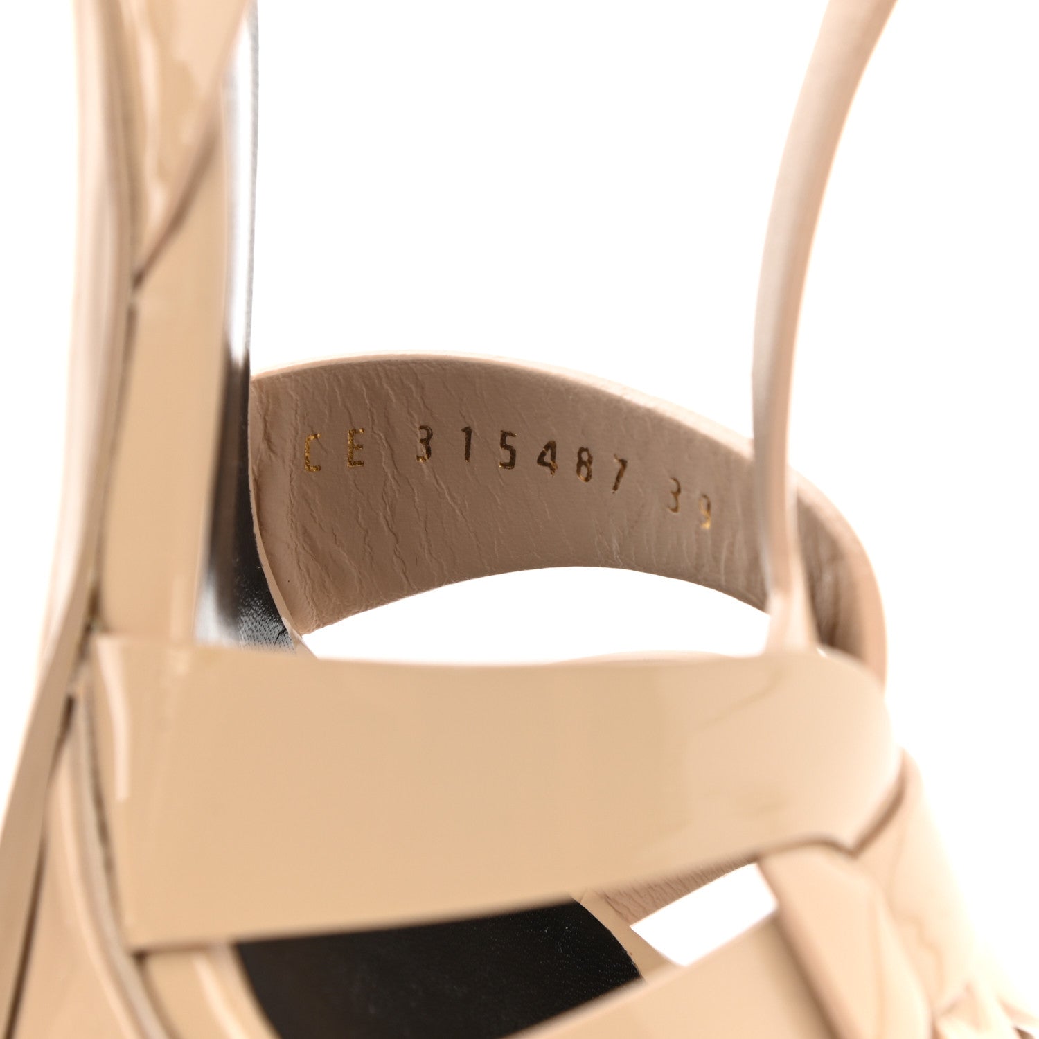 Saint Laurent Patent Tribute 105 Platform Sandals 39 Nude Powder 10 of 12
