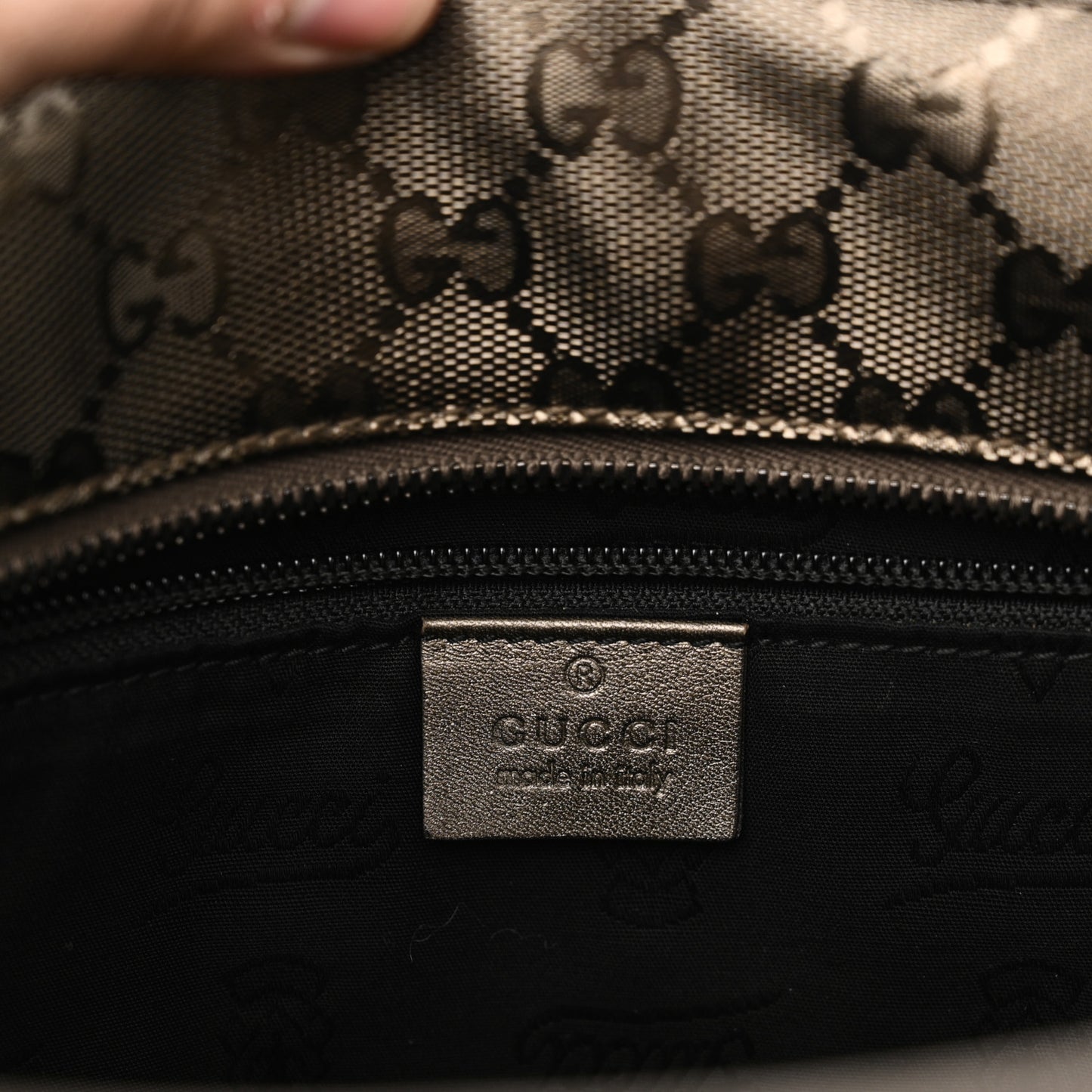 Imprime Monogram Medium Zippered Shopping Tote Pewter