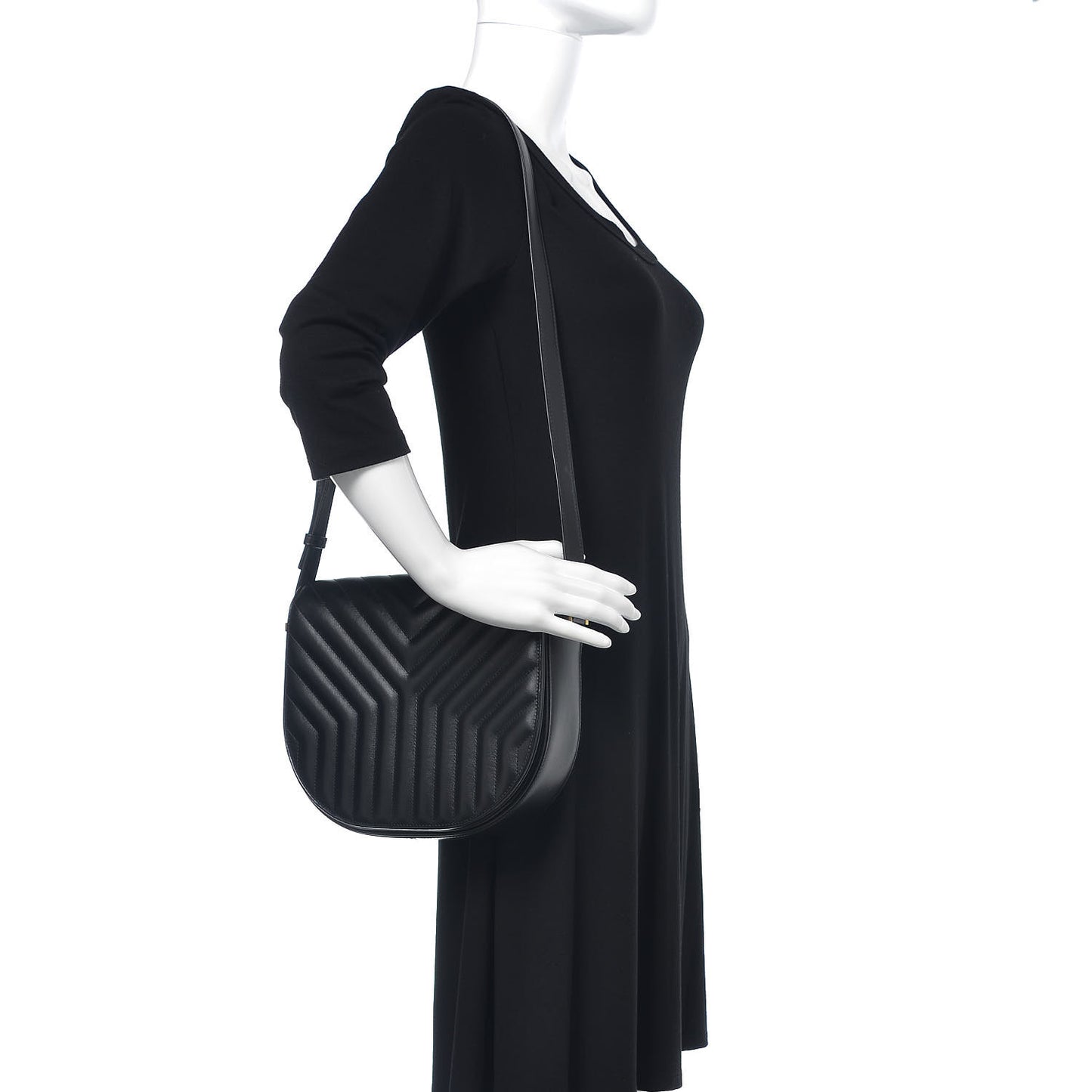 Calfskin Quilted Y Joan Satchel Black