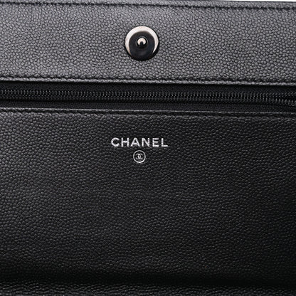 Chanel Caviar Quilted Boy Wallet On Chain WOC So Black 5 of 13