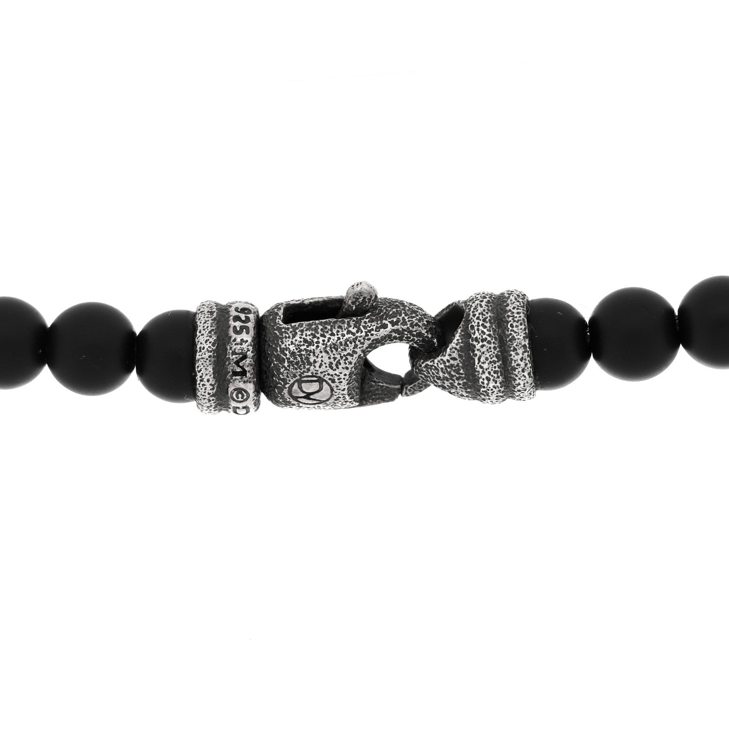David Yurman Sterling Silver Black Onyx 5mm Spiritual Beads Necklace 4 of 4