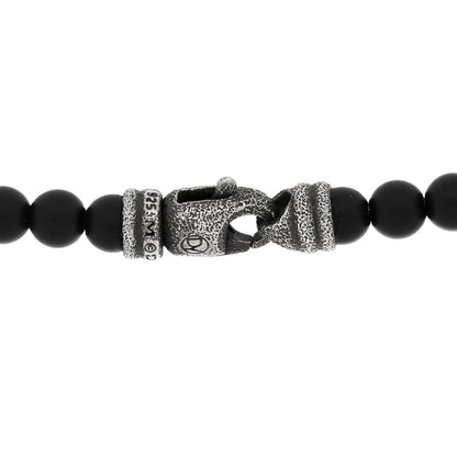 David Yurman Sterling Silver Black Onyx 5mm Spiritual Beads Necklace 4 of 4