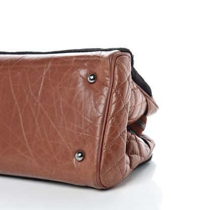 Chanel Aged Calfskin Pony Hair Quilted Miss Pony Bowler Brown 6 of 14