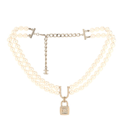 Chanel Pearl CC Double Strand Necklace Gold 3 of 5