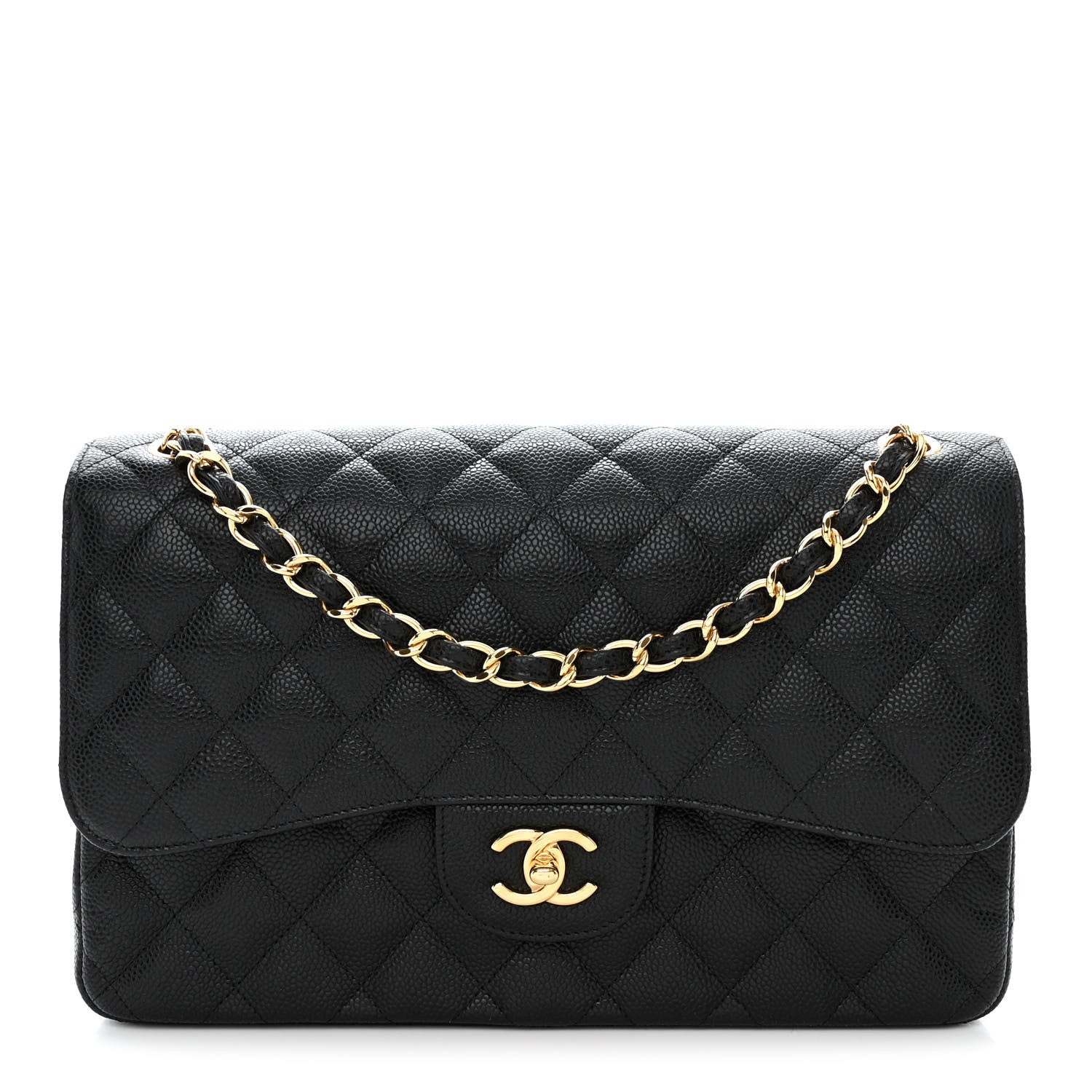 Chanel Caviar Quilted Jumbo Double Flap Black 1 of 12