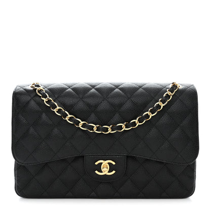 Chanel Caviar Quilted Jumbo Double Flap Black 1 of 12