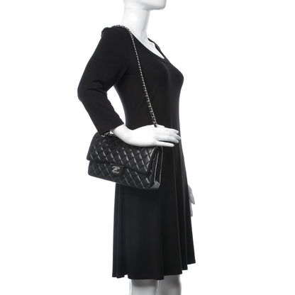 Chanel Lambskin Quilted Medium Double Flap Black 2 of 10