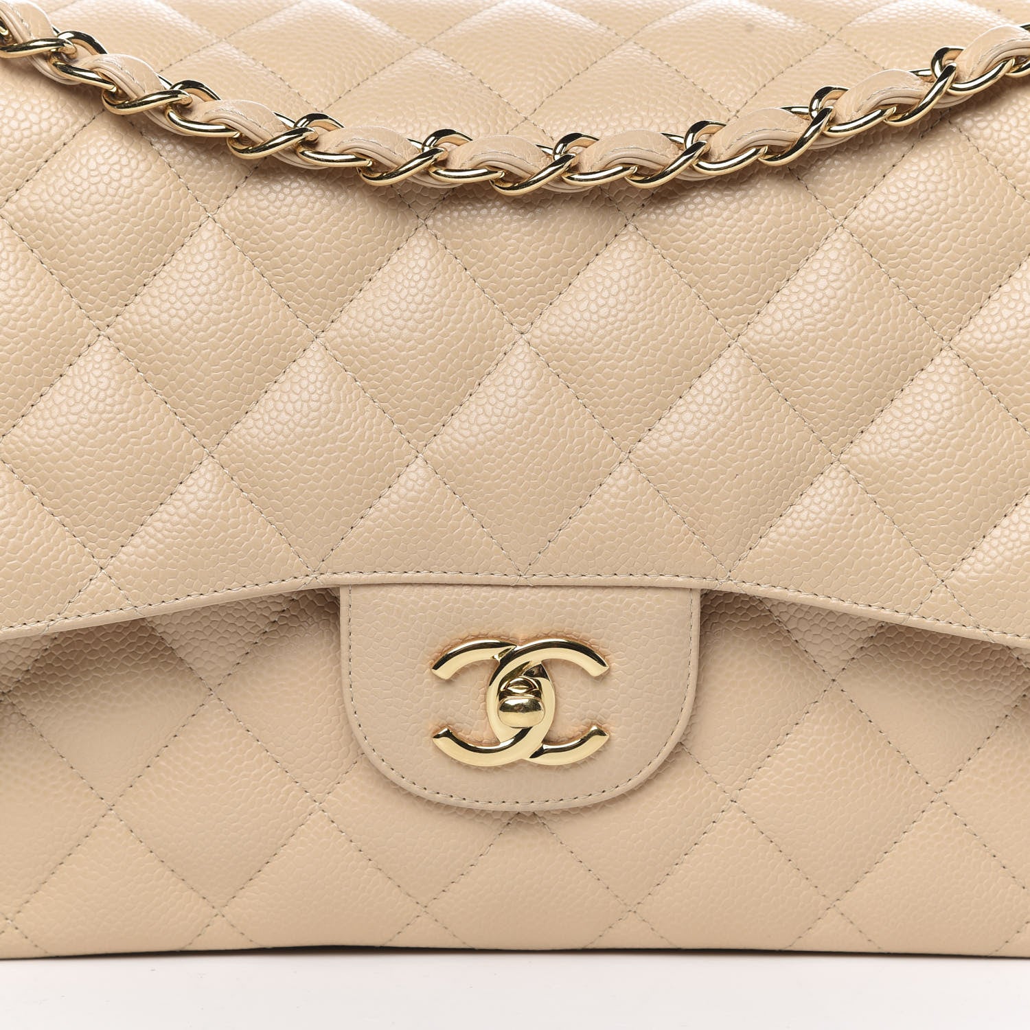 Chanel Caviar Quilted Jumbo Double Flap Beige Clair 15 of 15