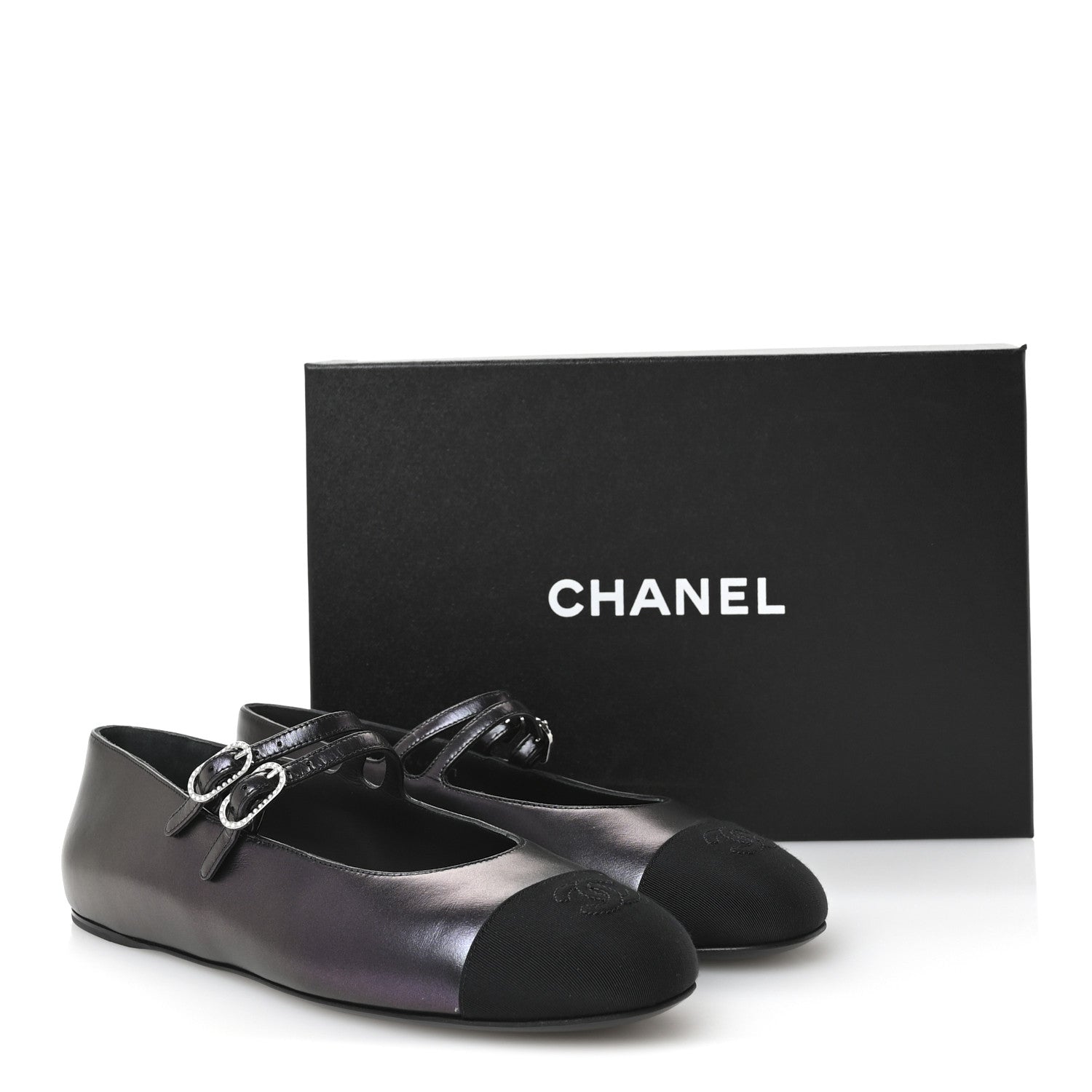 Chanel Lambskin Grosgrain Mary Jane Flats 39.5 Black 9 of 9