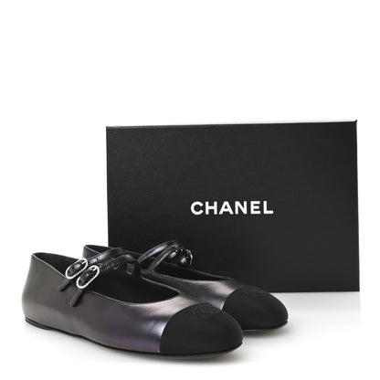 Chanel Lambskin Grosgrain Mary Jane Flats 39.5 Black 9 of 9