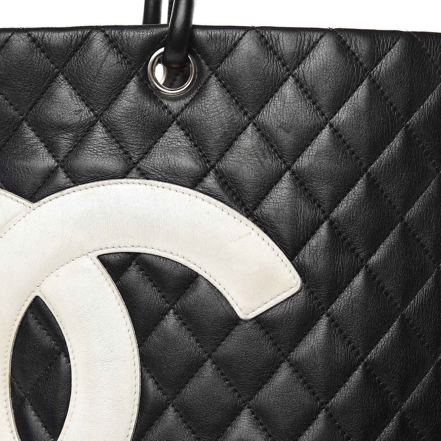 Chanel Calfskin Quilted Large Cambon Tote Black White 12 of 21