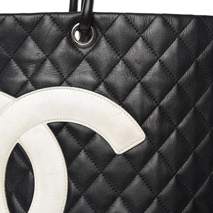 Chanel Calfskin Quilted Large Cambon Tote Black White 12 of 21